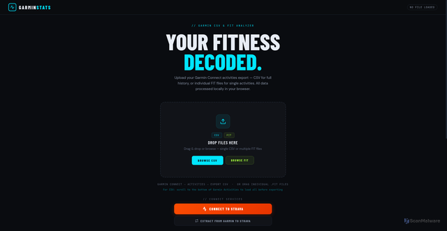 Security scan screenshot of https://garmindatatool-hzcp2f6h6c.edgeone.app/
