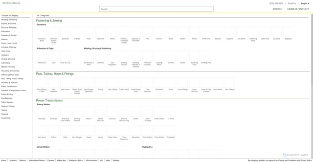Security scan screenshot of https://www1.mcmaster.com
