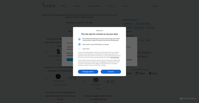 Security scan screenshot of https://citatis.com