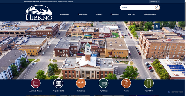 Security scan screenshot of https://hibbingmn.gov/
