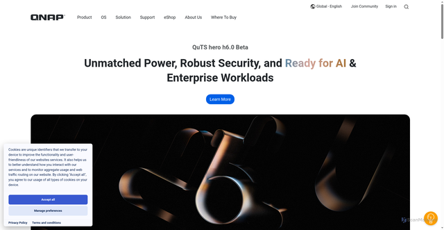 Security scan screenshot of https://www.qnap.com/en/