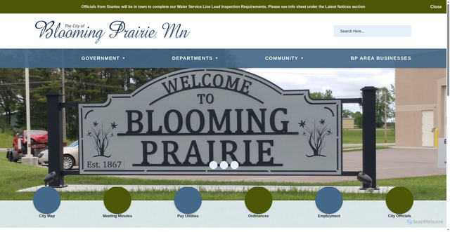 Security scan screenshot of bloomingprairiemn.gov