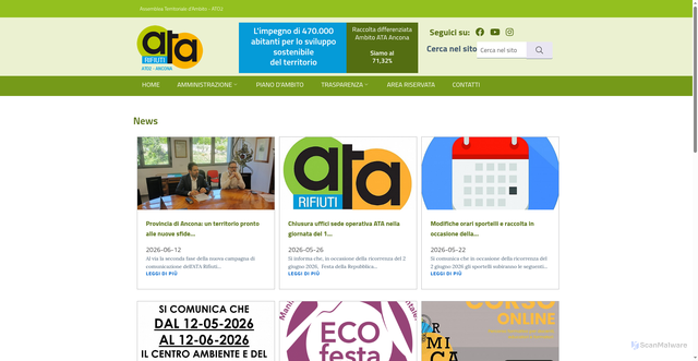 Security scan screenshot of https://www.atarifiuti.an.it