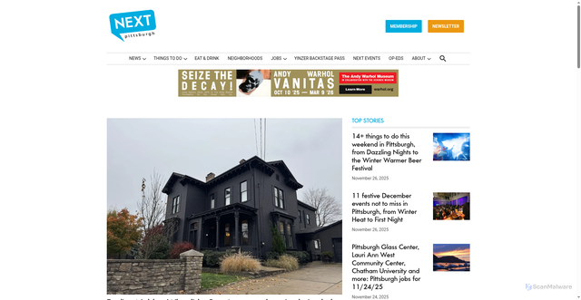 Security scan screenshot of https://nextpittsburgh.com/
