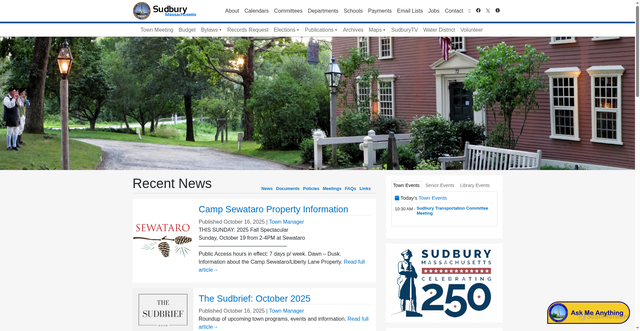 Security scan screenshot of https://sudbury.ma.us/