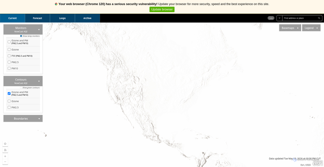 Security scan screenshot of https://gispub.epa.gov/airnow/