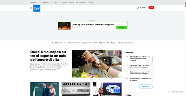 Security scan screenshot of https://it.euronews.com/