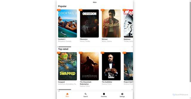 Security scan screenshot of https://movie-db-app-web.vercel.app