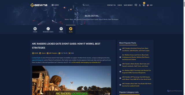 Security scan screenshot of https://ggwtb.com/blog/arc-raiders-locked-gate-event-guide-how-it-works--best-strategies