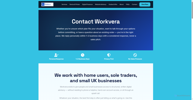 Security scan screenshot of https://workvera.uk/?p=58
