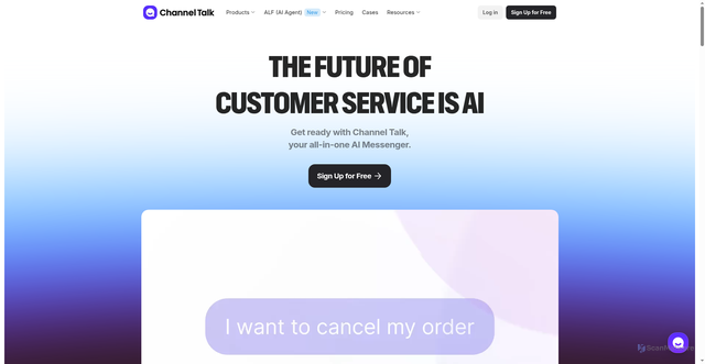 Security scan screenshot of https://channel.io