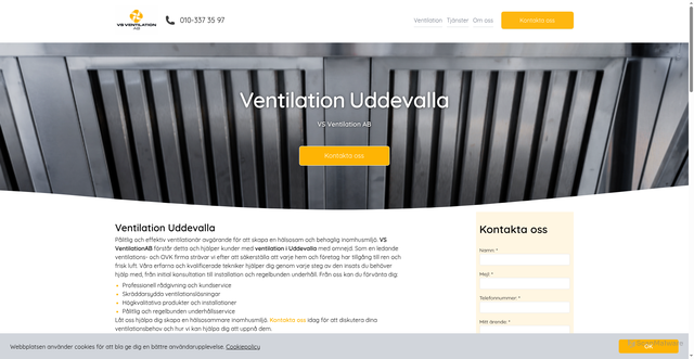 Security scan screenshot of https://ventilationuddevalla.nu