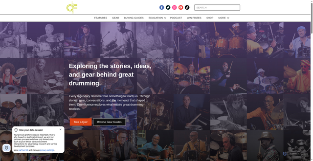 Security scan screenshot of https://drumfluence.com