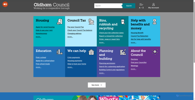 Security scan screenshot of http://www.oldham.gov.uk