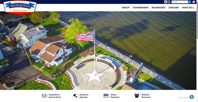 Security scan screenshot of https://www.chesapeakebeachmd.gov/