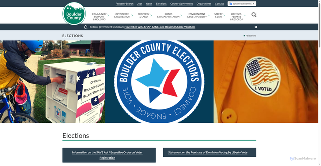 Security scan screenshot of https://bouldercounty.gov/elections/