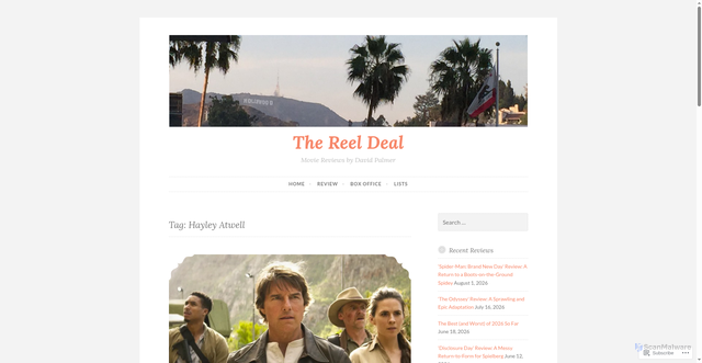 Security scan screenshot of https://thereeldealreviews.com/tag/hayley-atwell/