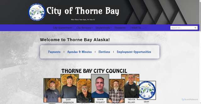 Security scan screenshot of https://thornebay-ak.gov/