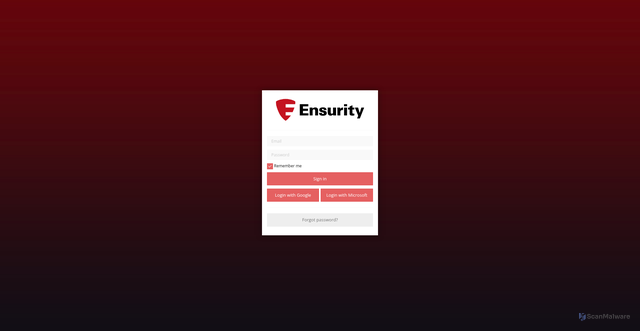 Security scan screenshot of https://trax.ensuritymobile.com