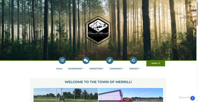 Security scan screenshot of https://townofmerrillwi.gov/
