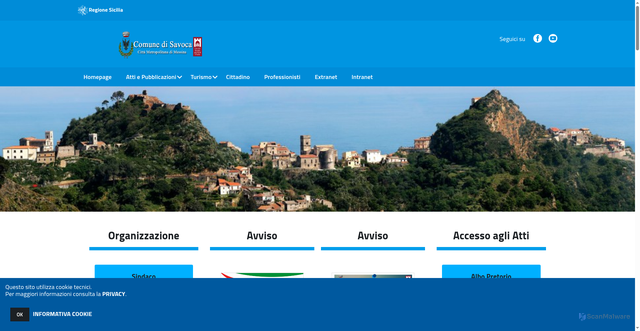 Security scan screenshot of https://www.comune.savoca.me.it/hh/index.php