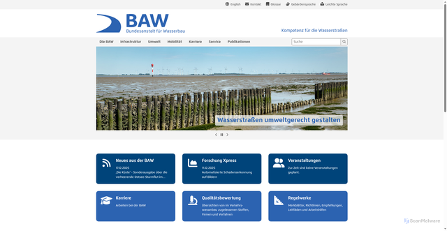 Security scan screenshot of https://www.baw.de/de/home/home.html