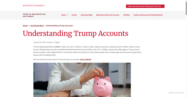 Security scan screenshot of https://www.calt.iastate.edu/post/understanding-trump-accounts