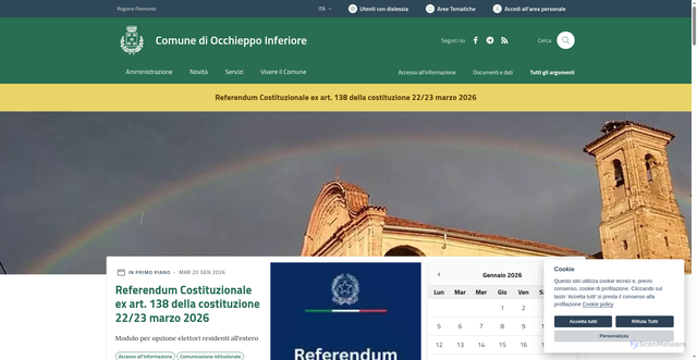Security scan screenshot of https://www.comune.occhieppo-inferiore.bi.it/