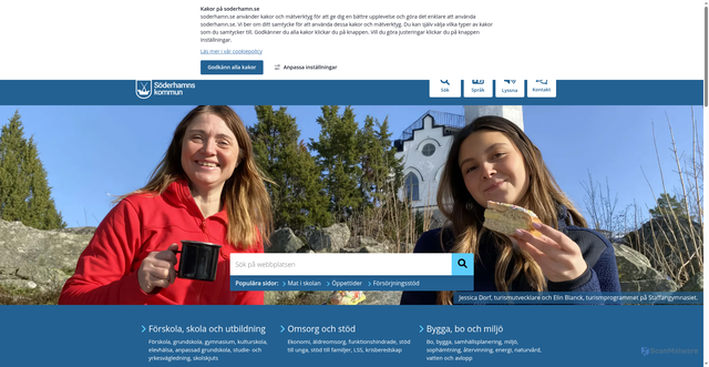 Security scan screenshot of http://www.soderhamn.se