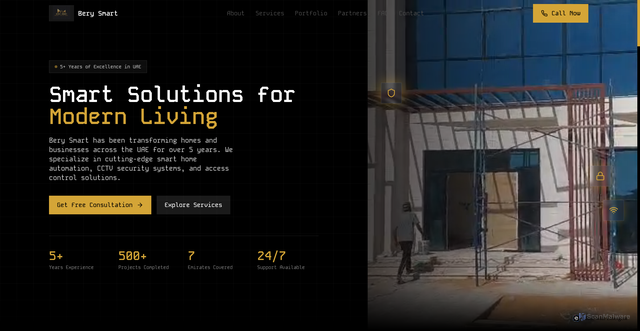 Security scan screenshot of https://berysmart.net/