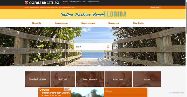 Security scan screenshot of https://indianharbourbeach.gov/