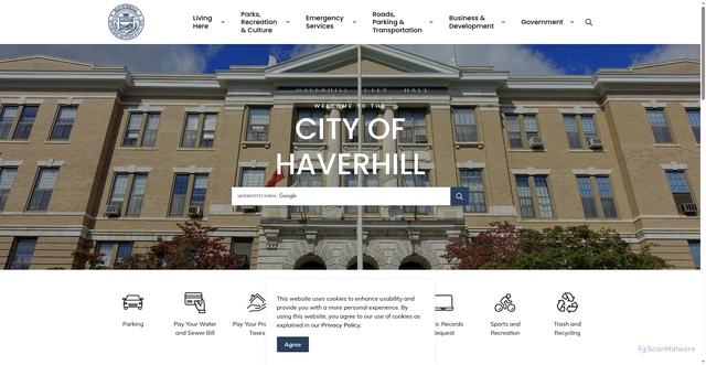 Security scan screenshot of https://www.haverhillma.gov/