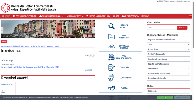 Security scan screenshot of https://www.odceclaspezia.it/