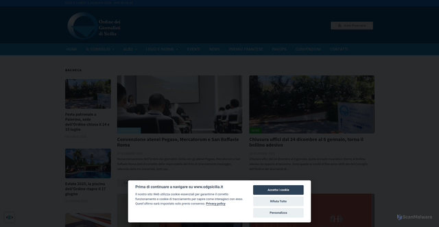 Security scan screenshot of https://www.odgsicilia.it/