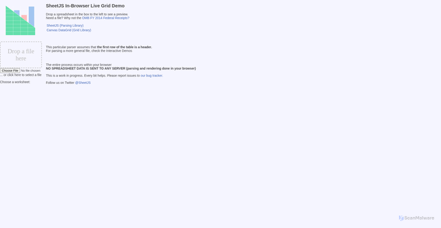 Security scan screenshot of https://oss.sheetjs.com