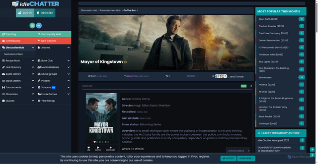 Security scan screenshot of https://idlechatter.co.uk/community/threads/mayor-of-kingstown.1351/