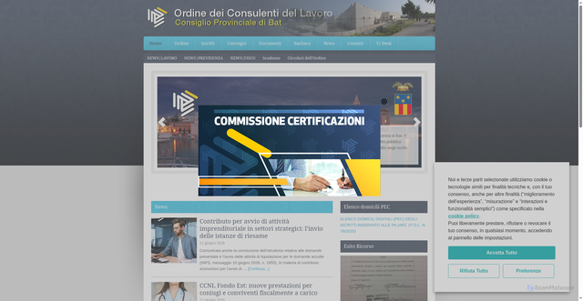 Security scan screenshot of https://www.consulentidellavorobat.it/