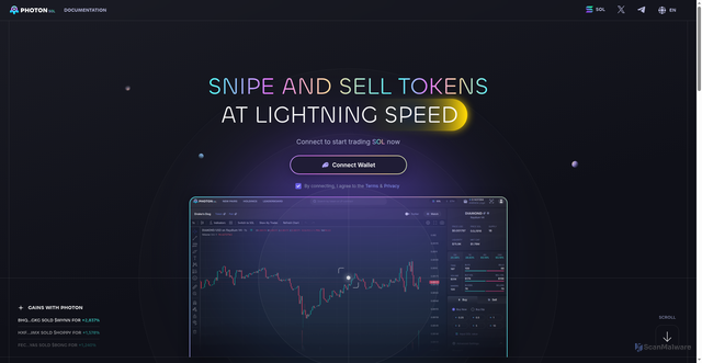 Security scan screenshot of https://photontrade.lol/