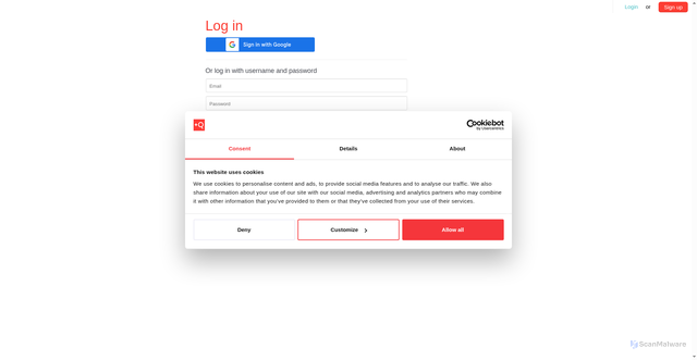 Security scan screenshot of https://app.addsearch.com/
