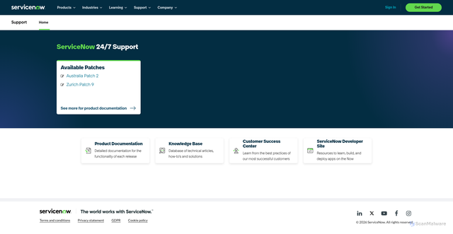 Security scan screenshot of https://hiwave.servicenowservices.com