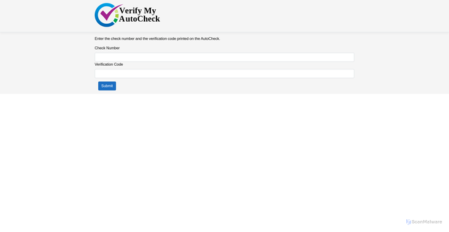 Security scan screenshot of https://verifymyautocheck.com