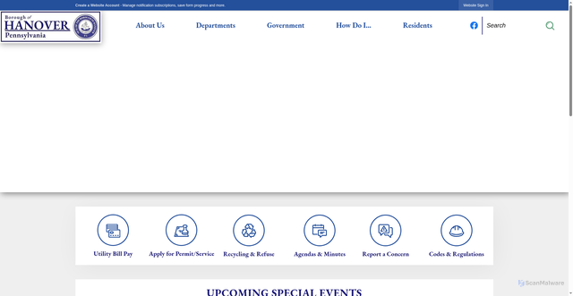 Security scan screenshot of https://hanoverboroughpa.gov/