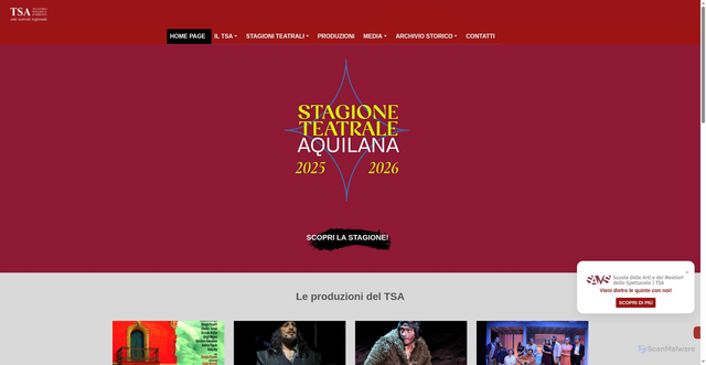 Security scan screenshot of https://teatrostabile.abruzzo.it/