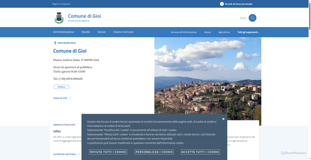 Security scan screenshot of https://www.comune.gioi.sa.it/