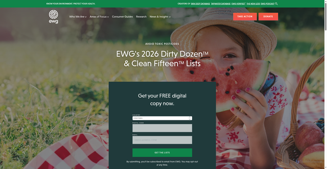 Security scan screenshot of https://www.ewg.org