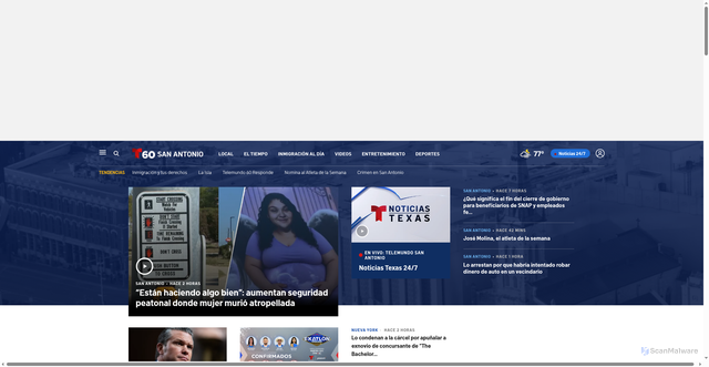 Security scan screenshot of https://www.telemundosanantonio.com/