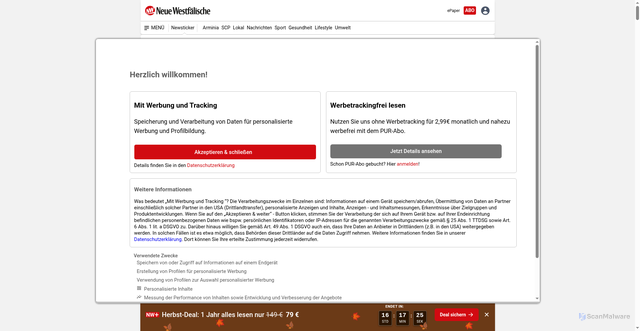Security scan screenshot of https://nw.de