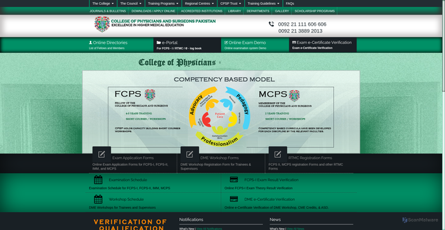 Security scan screenshot of https://www.cpsp.edu.pk/