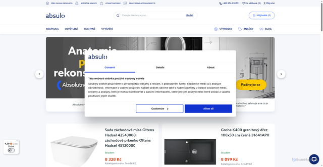 Security scan screenshot of https://absulo.cz