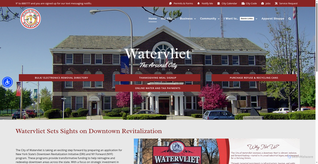 Security scan screenshot of https://watervlietny.gov/